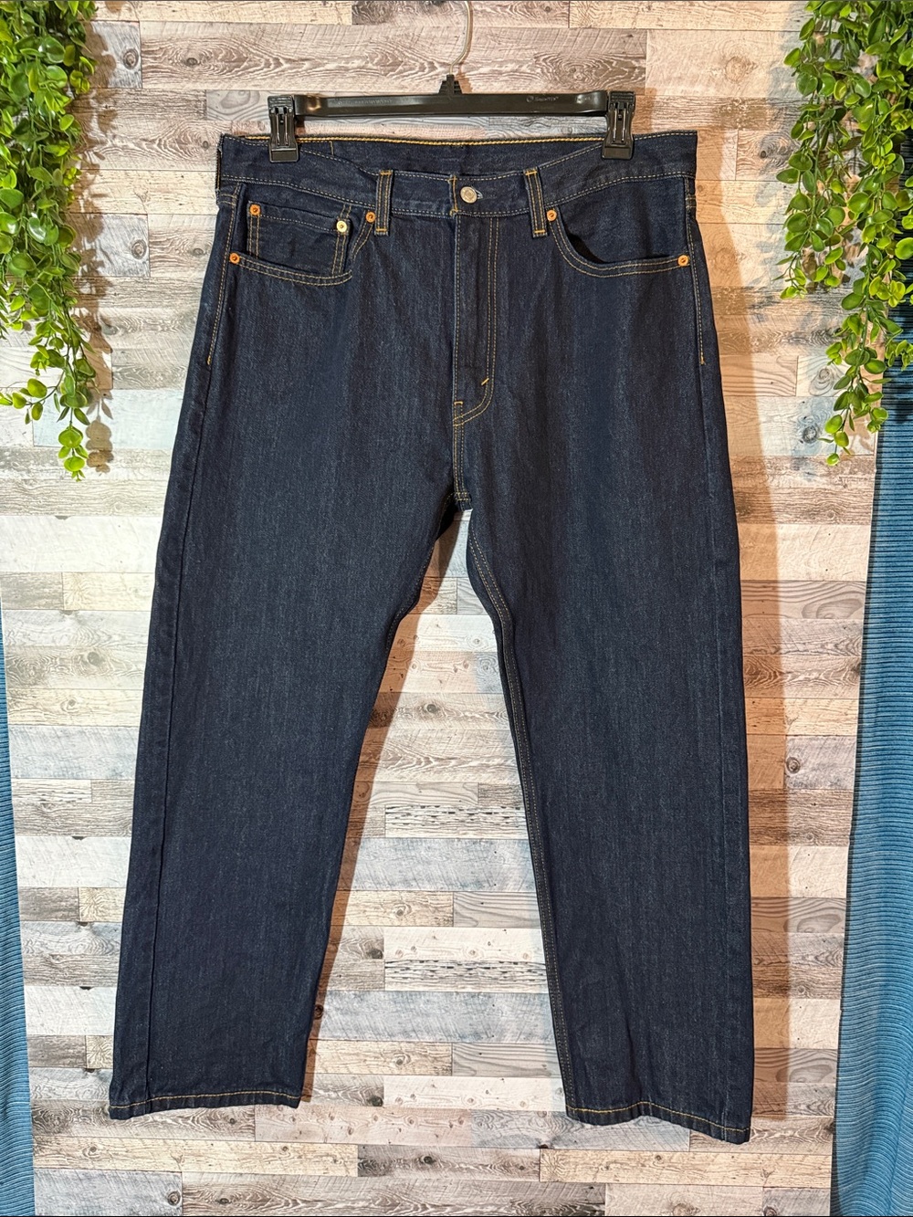 Levi’s Men's Dark Indigo Straight Leg Jeans - Classic Everyday Denim
